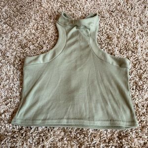 Green cross front crop top